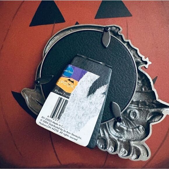 Y2K Vintage 2004 Halloween Kitty Cat Witch Silver Metal Picture Frame. - Picture 4 of 4